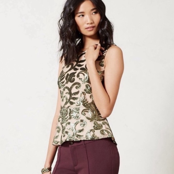 Greylin from Anthropologie sequin peplum top - Picture 2 of 10
